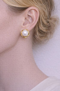 Orbit Pearl Stud Earrings
