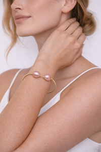 Lunara Twin Pearl Wire Bracelet